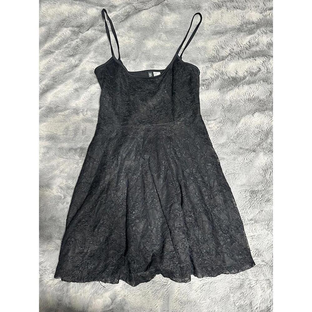 Divided by H&M Black Lace Spaghetti Strap Dress – Size 8